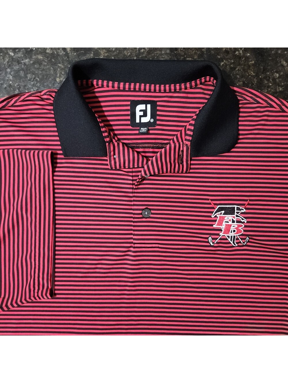 Footjoy Atlanta Falcons Golf Polo Shirt Striped Performance Stretch Mens Medium